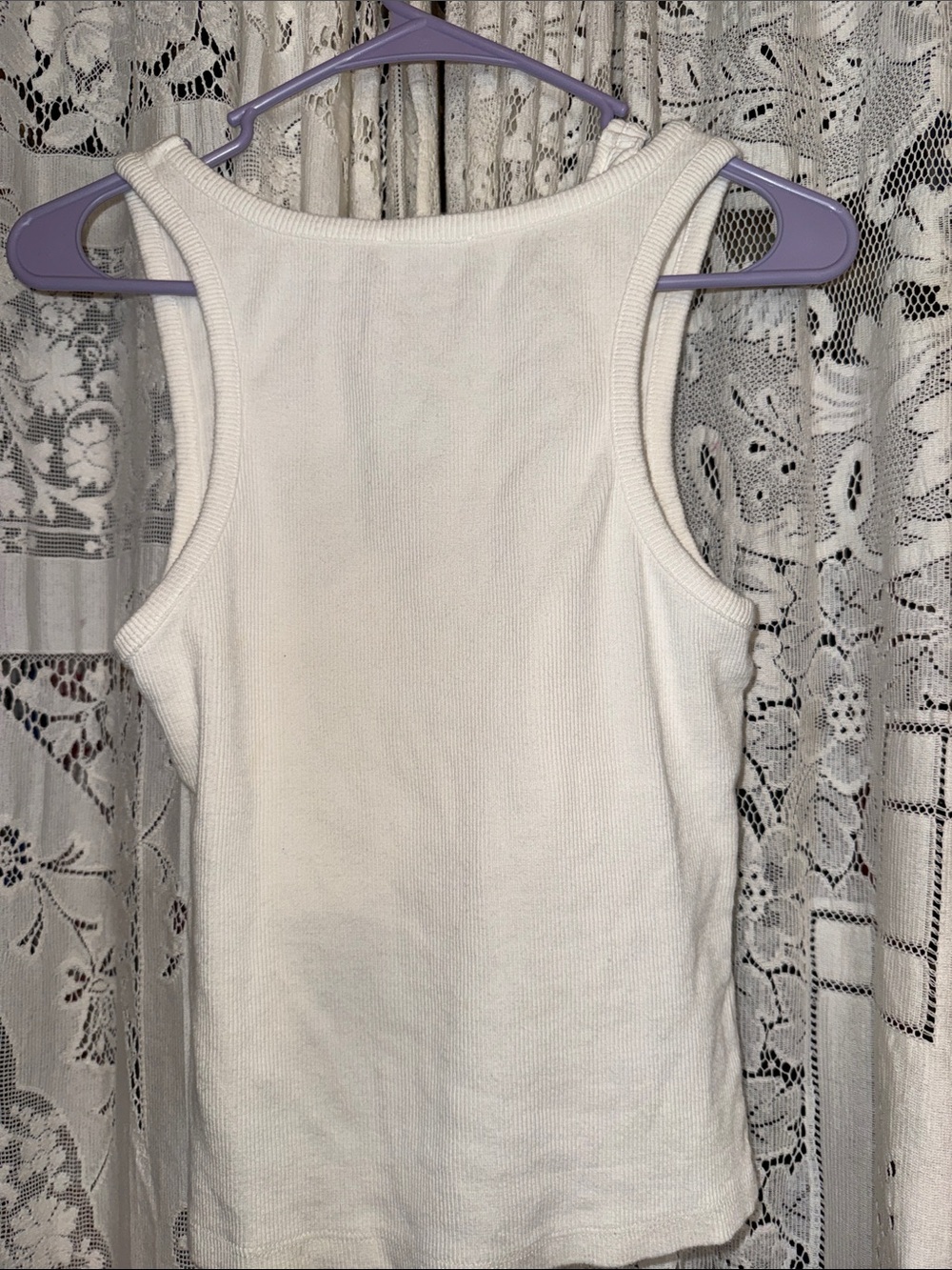 Topshop White Ribbed Tank Top - Picture 5 of 6